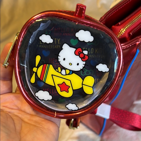 Loungefly Hello Kitty 50th Anniversary Metallic Tote Bag with coin purse - Picture 6 of 10
